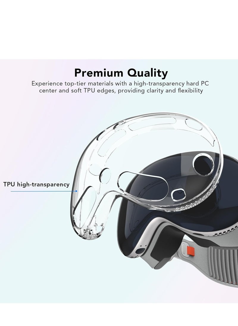 Generic - Upgraded Cover Case Compatible with Apple Vision Pro, TPU Protective Cover Case for Vision Pro VR Headset 2024 Accessories [Fit Air Holes Perfect] - Image 1