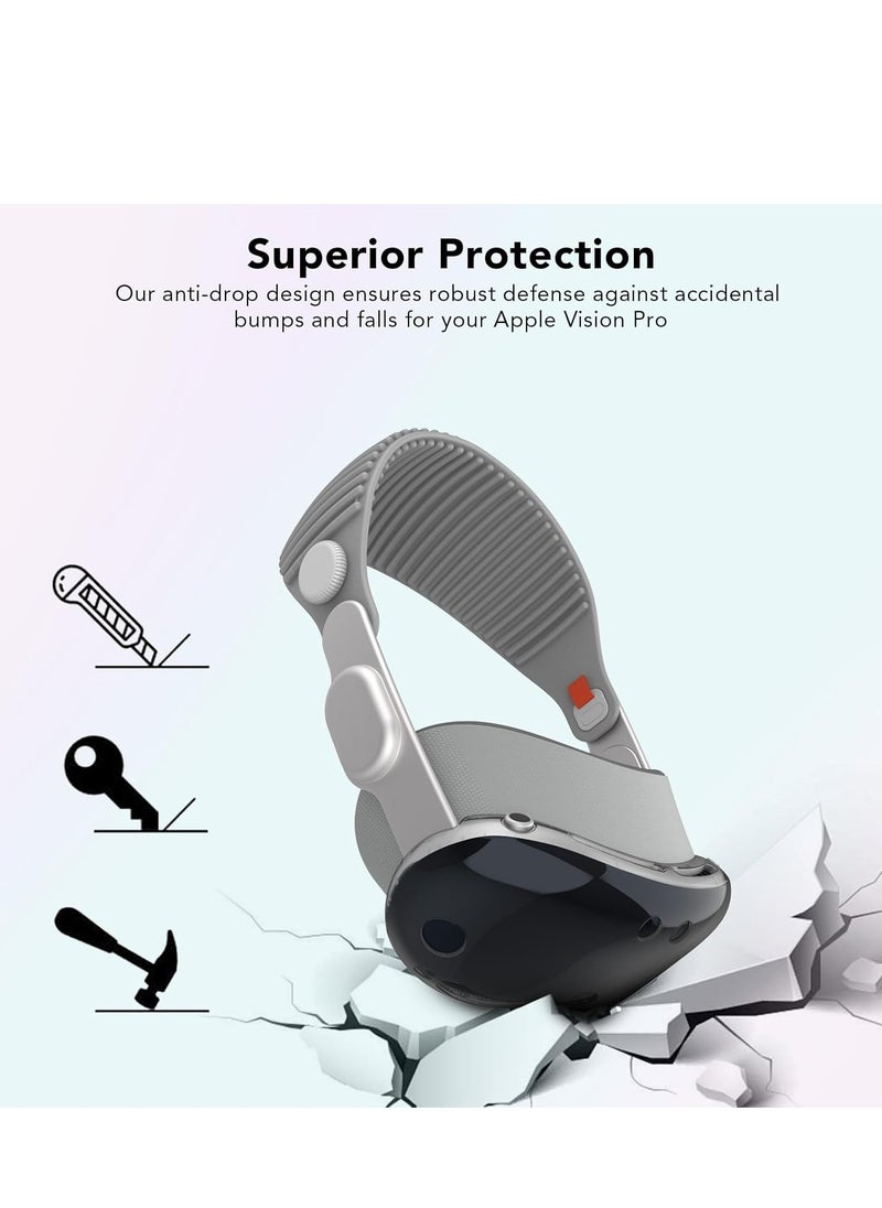 Generic - Upgraded Cover Case Compatible with Apple Vision Pro, TPU Protective Cover Case for Vision Pro VR Headset 2024 Accessories [Fit Air Holes Perfect] - Image 1