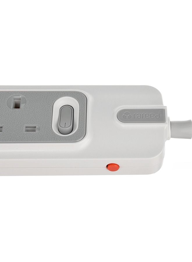 Rafeed Electric Power Extension 4 Sockets 5M 2 USBA 1 USBC White/Grey  - Image 4