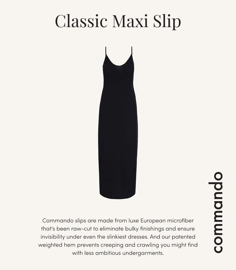 commando Classic Maxi Slip | Lightweight Shapewear with Raw-Cut Edges | Breathable European Microfiber | Adjustable Straps | Black, Small-Medium - Image 4