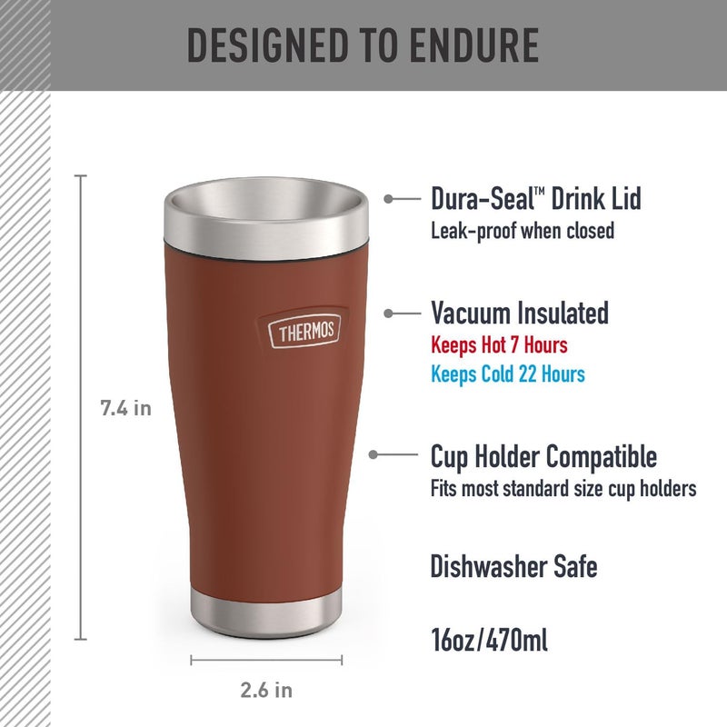 THERMOS ترمس آيكون من الفولاذ المقاوم للصدأ معزول بالفراغ كوب سادل - Image 2
