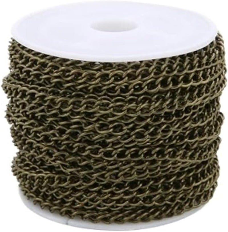 Antique Bronze 4x5mm Metal Link Chain Roll For DIY Jewelry Necklaces Bracelets - Image 1