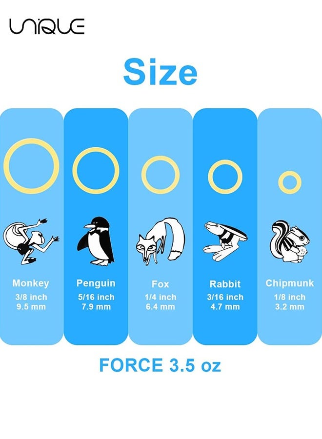 يونيك 500 قطعة من أربطة مطاطية تقويمية - 3.5 أوقية بأحجام 1/4"/1/8"/3/8"/3/16"/5/16" - أربطة مطاطية ثقيلة للأسنان - 5 مثبتات أربطة للأسنان لفراغات الأسنان، تقويم الأسنان، تسريحات كلب العناية بالشعر، العقود، الضفائر، فراغات الأسنان، وعقد الشعر الضفيرة (5 أحجام) - Image 2