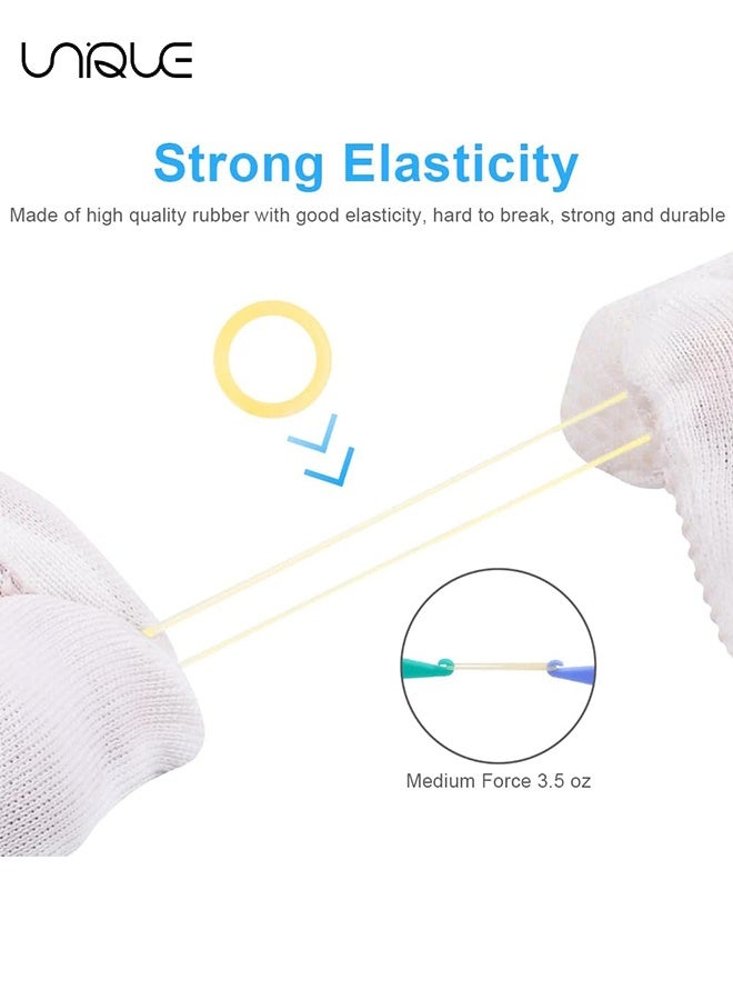 يونيك 500 قطعة من أربطة مطاطية تقويمية - 3.5 أوقية بأحجام 1/4"/1/8"/3/8"/3/16"/5/16" - أربطة مطاطية ثقيلة للأسنان - 5 مثبتات أربطة للأسنان لفراغات الأسنان، تقويم الأسنان، تسريحات كلب العناية بالشعر، العقود، الضفائر، فراغات الأسنان، وعقد الشعر الضفيرة (5 أحجام) - Image 3