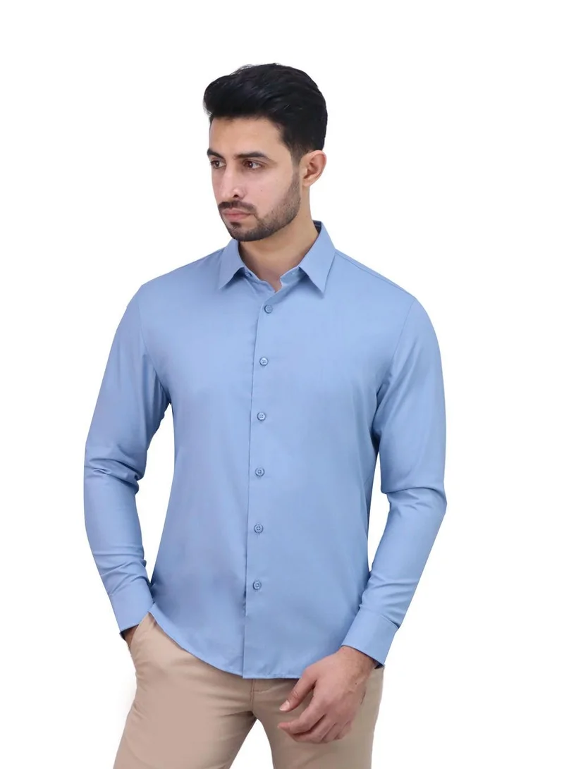 GIORDANO Men’s Polyester Modal Lycra Twill Slim Fit Easy Care Shirt