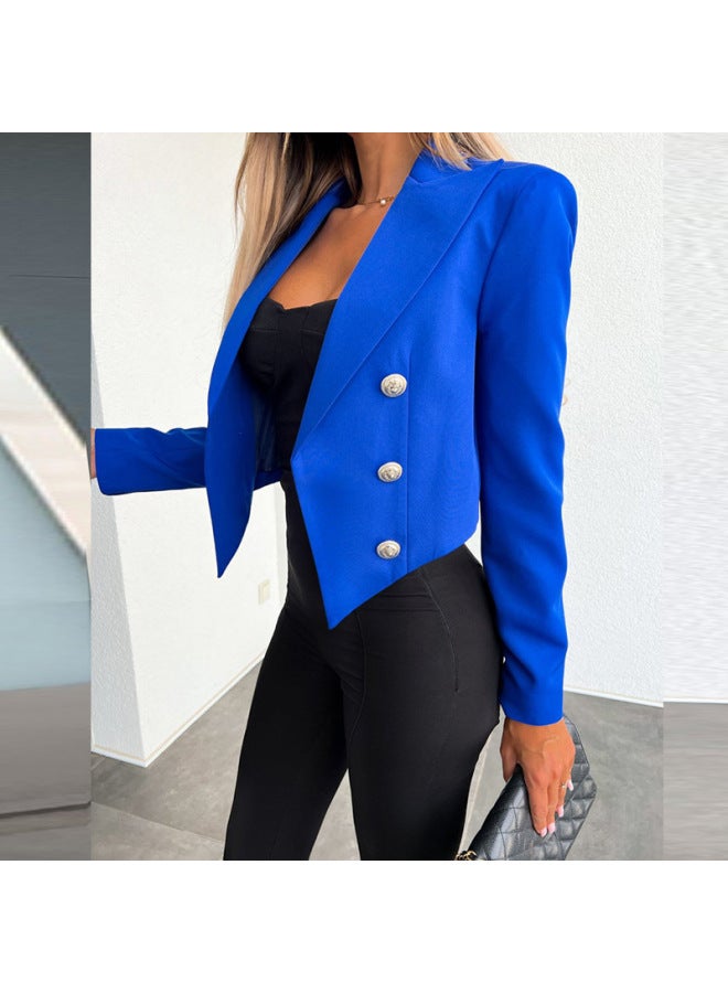 S Popular Women's Clothing, European And American Style Loose Long-sleeved Short Suit Jacket, Elegant Ladylike High-end Suit