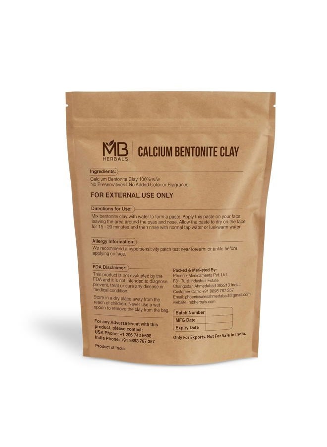 MB Herbals Calcium Bentonite Clay Powder 8 oz | 227G / 0.5 LB | Bentonite Clay | Fragrance Free | Detox Clay | Soap Making | Suitable for Oily Skin - Image 2