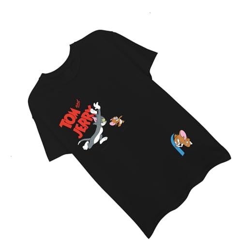 Tom & Jerry Mens Battle Shirt - Classic Hanna-Barbera Tee - Vintage 80s 90s Cartoon Chase T-Shirt (Black Classic, Small) - Image 3