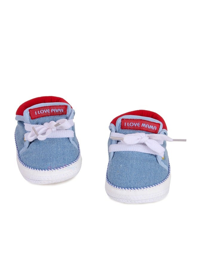 INSTABUYZ Baby Boys & Girls Shoes - Infant First Walking Shoes for Newborns (6-9 Months) - Soft, Comfortable & Lightweight - Stylish Blue, Non-Slip Sole, Breathable Material - Image 3