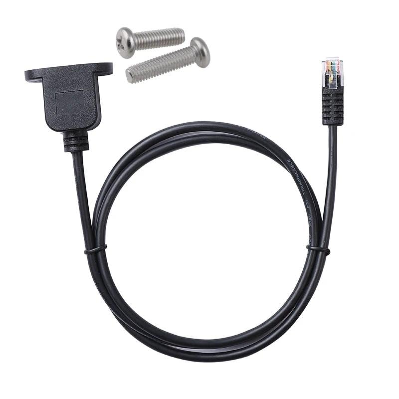JuHXenWire RJ11 RJ12 Straight Through Wired 6P6C Female Panel Mount to 6P6C Male Extension Cable (1M,Straight Through) - Image 2