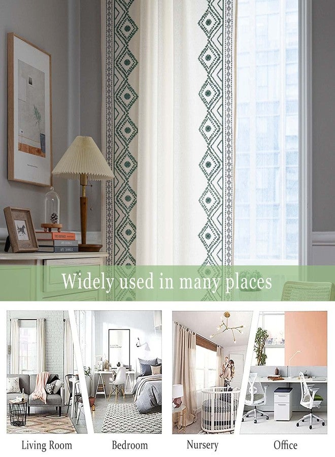 ColorBird Boho Curtains Living Room, Embroidered Light Filtering Curtains 84 inches Long, 2 Panels Bedroom Window Panels for Nursery Dining - Image 5