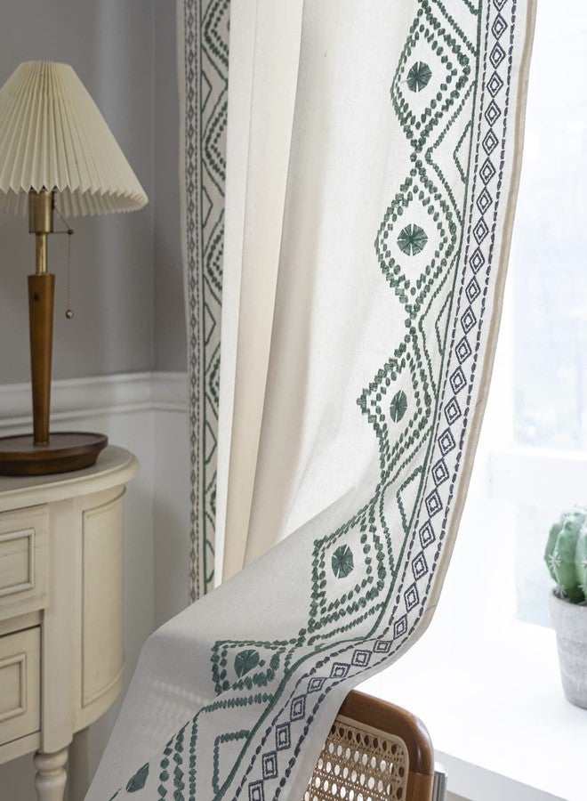 ColorBird Boho Curtains Living Room, Embroidered Light Filtering Curtains 84 inches Long, 2 Panels Bedroom Window Panels for Nursery Dining - Image 4