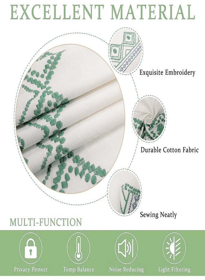 ColorBird Boho Curtains Living Room, Embroidered Light Filtering Curtains 84 inches Long, 2 Panels Bedroom Window Panels for Nursery Dining - Image 3