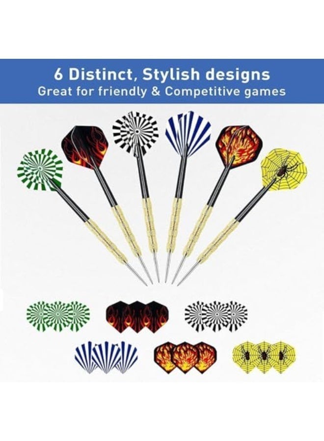 YelaJoy 18 Pack Steel Tip Darts Set, Professional Dartboard Darts with Aluminum Shafts and Standard Flights, Metal Tip Darts for Beginners and Advanced Players, Indoor Home Game - Image 3