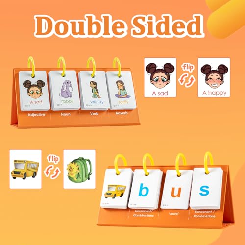Alened Phonics Flash Cards Sentence Building for Kids Learn to Read Sight Words Phonics Flashcads Special Education Homeschool Classroom Supplies - Image 5