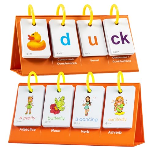 Alened Phonics Flash Cards Sentence Building for Kids Learn to Read Sight Words Phonics Flashcads Special Education Homeschool Classroom Supplies - Image 1