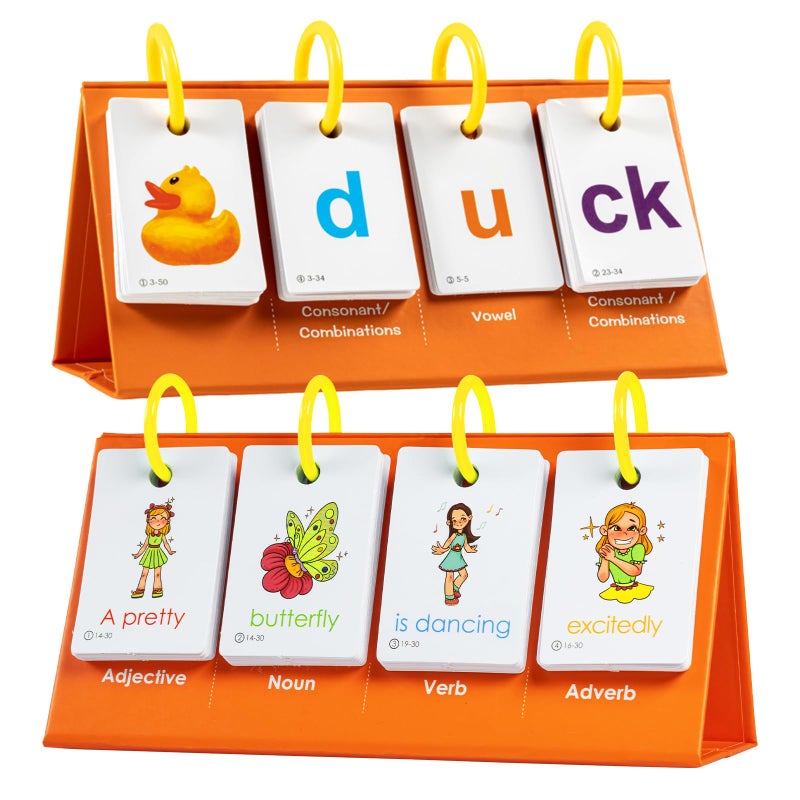 Alened Phonics Flash Cards Sentence Building for Kids Learn to Read Sight Words Phonics Flashcads Special Education Homeschool Classroom Supplies - Image 3