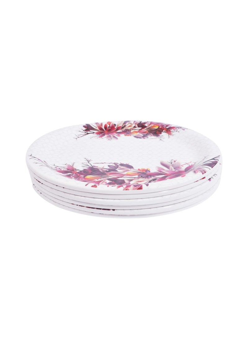 DRIZLING DRIZLING Melamine Plates 7 CHAMELY Floral Printed SnacksLunchParty Plates Set of 6  - Image 3