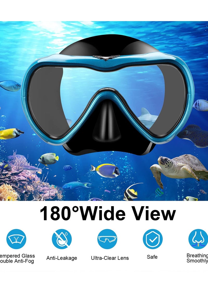 Beauenty - Snorkeling Set with Scuba Diving Mask and Goggles - Dry Snorkeling Design, Anti-Fog Film, Leak-Proof, Panoramic Wide View, Soft and Comfortable for Adults and Teens. - Image 1
