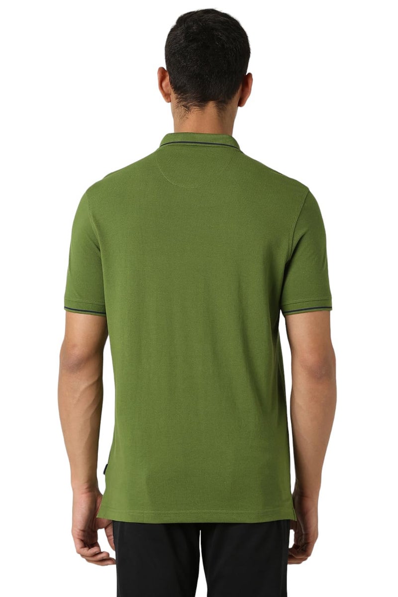 Van Heusen Men's Cotton Regular Fit T-Shirt (Vskpwrgfp09032_Green M) - Image 5
