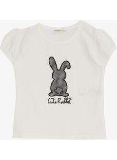 Breeze Girl's Skirt Suit, Cute Bunny Printed, Age 3-8, Ecru  - Image 1