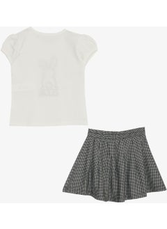 Breeze Girl's Skirt Suit, Cute Bunny Printed, Age 3-8, Ecru  - Image 3