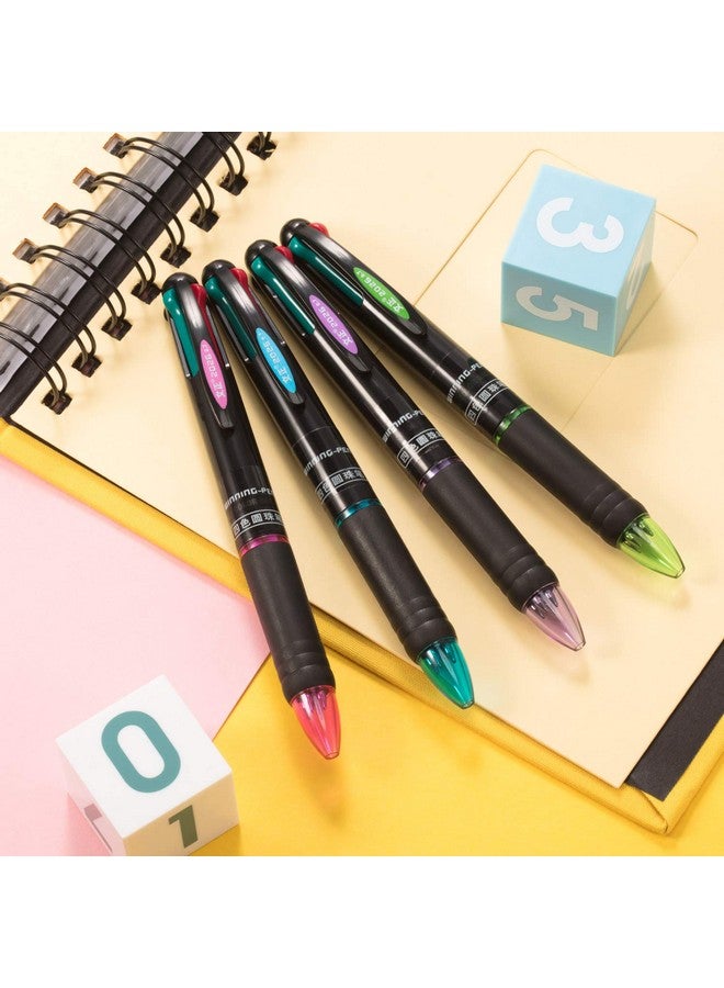 Jovitec 24 Pack Multicolor Ballpoint Pens 4-In-1 0.7 Mm Colored Retractable Ballpoint Gift Pen 4 Colors Gel Ink Ball Point Pens For Office School Teacher Nurse Student Children Bulk Gift - Image 3
