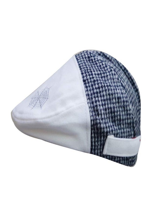 V3E Kids Girl's & Boy's Velvet Beret Golf Cap (White, 03-08 Years) - Image 3