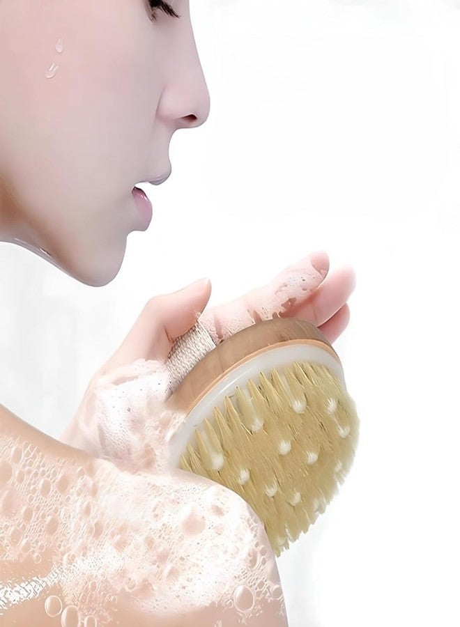 BLISSBORN Wooden Bath Brush with Massaging Nodes for Dry brushing | Wet and Dry Bath Brush for Cellulite and Lymphatic, Suitable for all skin types (Pack Of 1) - Image 3