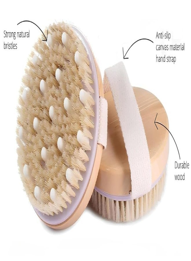 BLISSBORN Wooden Bath Brush with Massaging Nodes for Dry brushing | Wet and Dry Bath Brush for Cellulite and Lymphatic, Suitable for all skin types (Pack Of 1) - Image 5