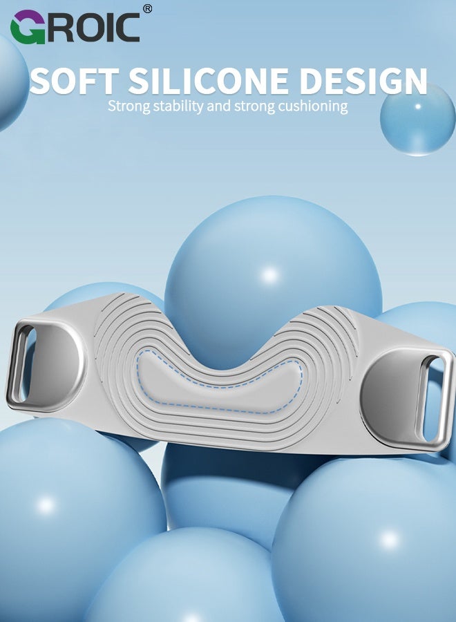 GROIC 2Pcs Patellar Tendon Support Strap for Men & Women, Adjustable Knee Brace with Targeted Pressure Pad & Non-Slip Silicone for Patella Tendonitis - Flex Wrap Knee Band for Running, Fitness, Hiking, Volleyball - Gray - Image 3