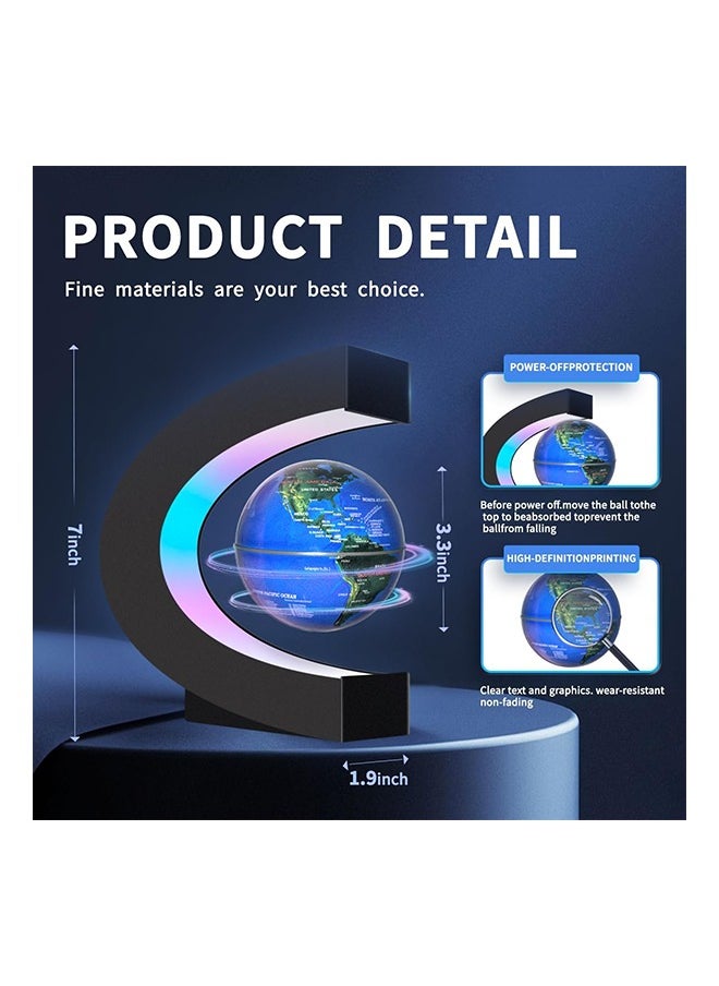 Magnetic Levitating Floating Globe with LED Lights, Cool Gadgets C Frame Globe Lamp for Men Father Husbands Boys and Girls, Cool Tech Item for Office Home Bookshelf Desk Decor