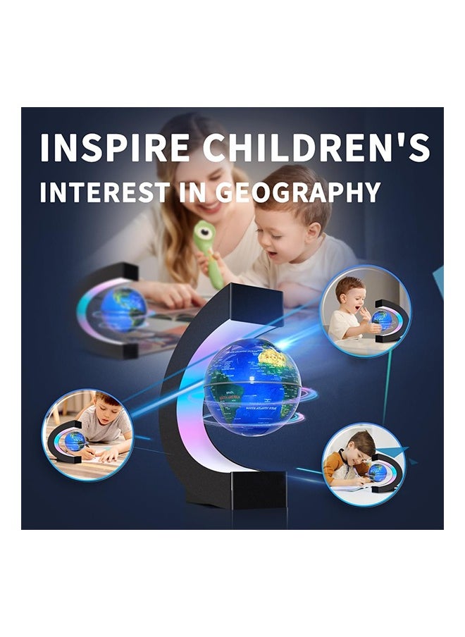 Magnetic Levitating Floating Globe with LED Lights, Cool Gadgets C Frame Globe Lamp for Men Father Husbands Boys and Girls, Cool Tech Item for Office Home Bookshelf Desk Decor