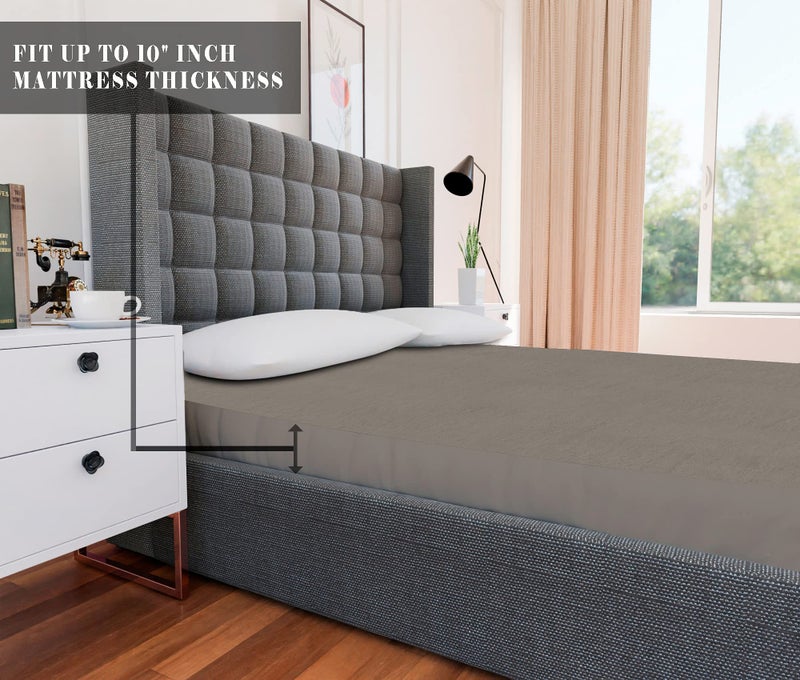 ACHIR Terry Cotton Ultra Soft Waterproof Mattress Protector/Bed Cover - 72"x48", Small Twin, Grey - Image 4