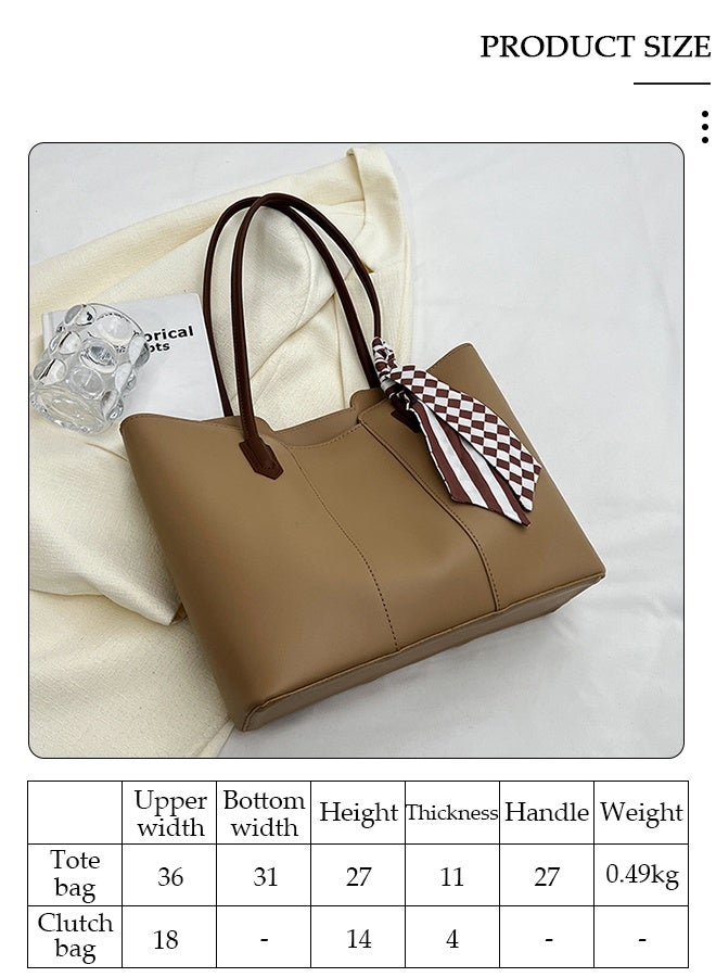 DUNISO Women's Shoulder Tote Bag Faux Leather Handbag for Women Large Capacity Messenger Fashionable Travel Shoulder Bag for Ladies Girls College Students - Image 4