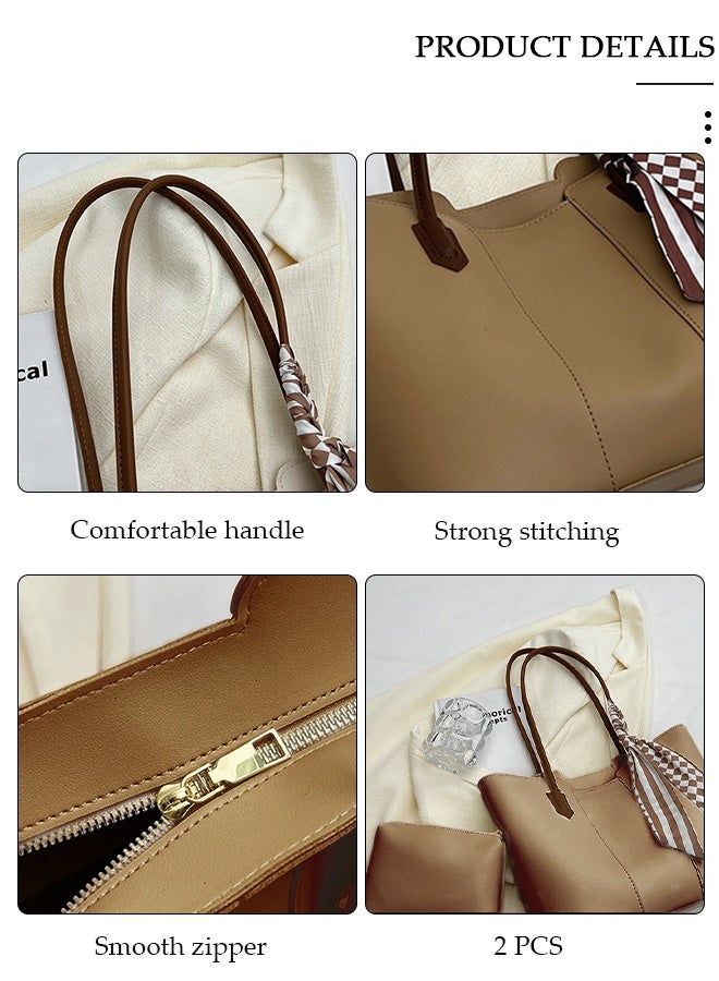 DUNISO Women's Shoulder Tote Bag Faux Leather Handbag for Women Large Capacity Messenger Fashionable Travel Shoulder Bag for Ladies Girls College Students - Image 5