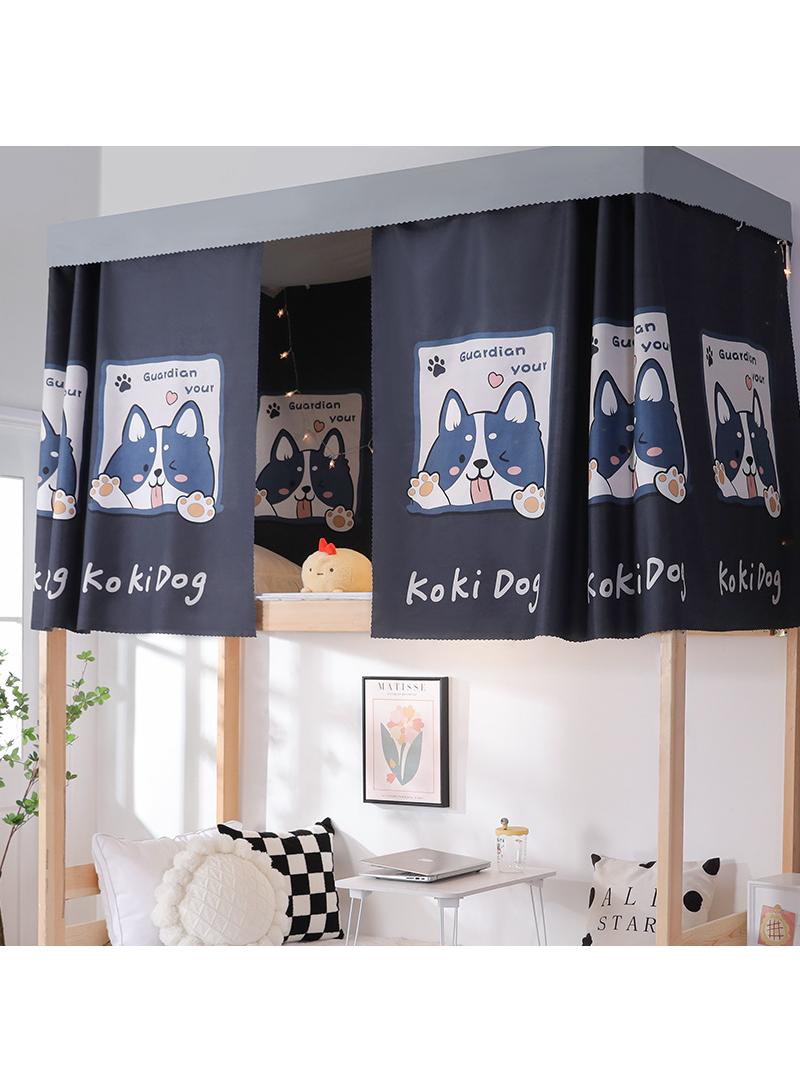 Dormitory bed curtains, student dormitories with physical shading bed curtains 1.35 * 2m 2pcs, with dust-proof top cloth - Image 1