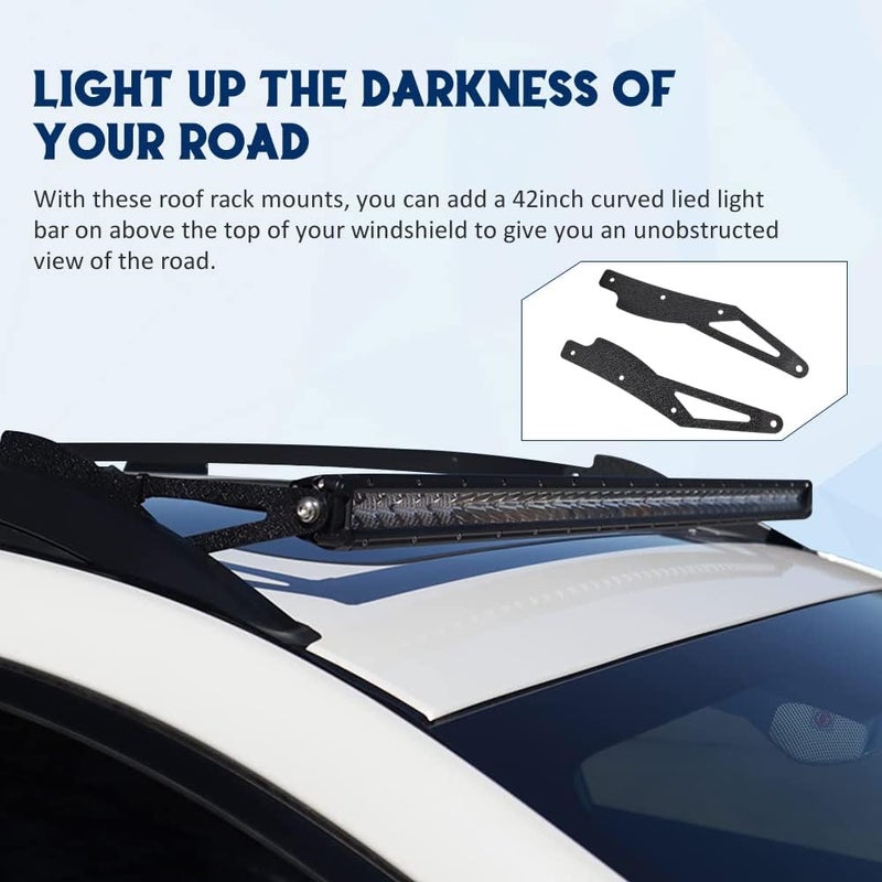 NORTHYUN 42 Inch Curved LED Light Bar Roof Rack Mounts - Image 5