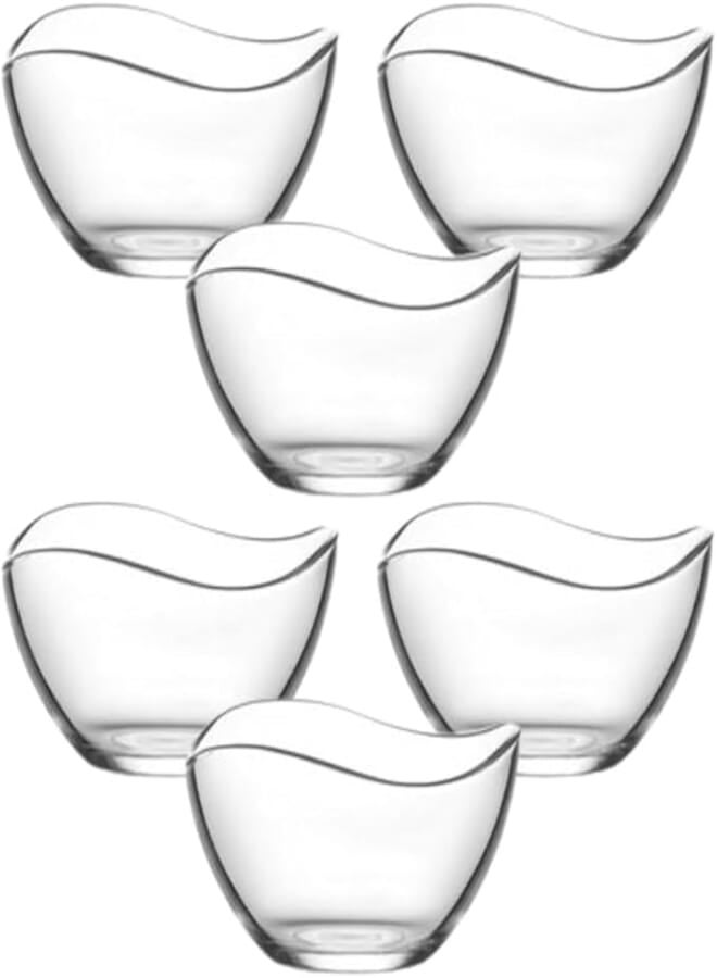 LAV Glass Dessert Bowl Set, 6-Piece, 310ml, Turkey Made