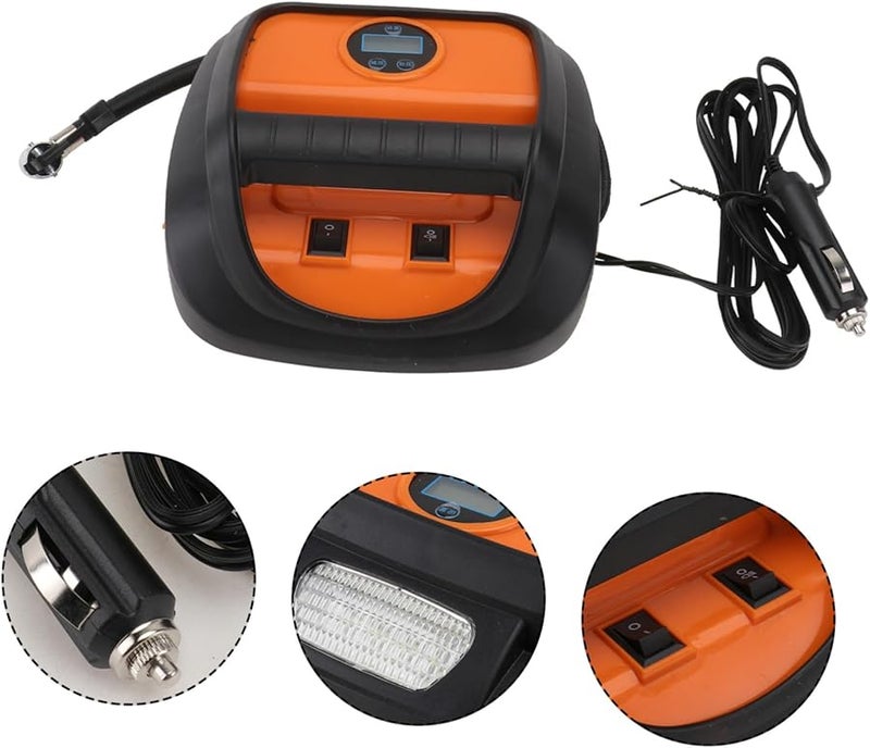 مضخة نفخ الإطارات الرقمية مع مقياس الضغط، ضاغط هواء سيارة محمول مدمج - Image 4