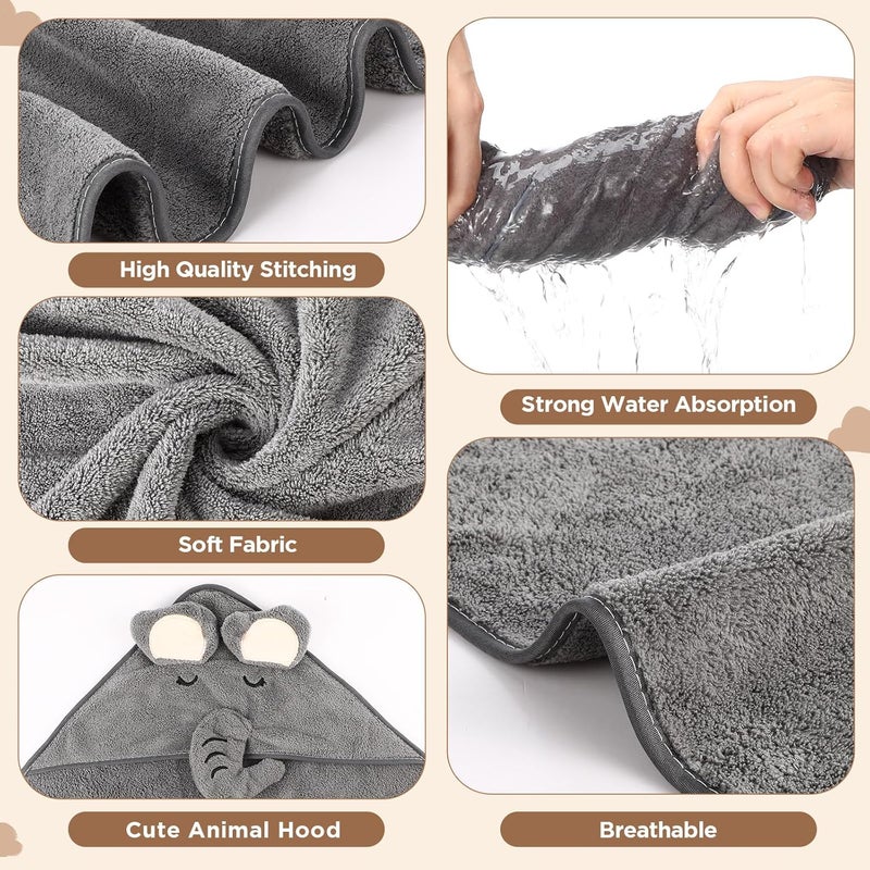 SmoothNovelty 6 Pack Baby Bath Towels Set 315 x 315 Inch Baby Hooded Towel Coral Fleece Soft Absorbent Toddler Hooded Bath Blanket for Newborn Boy Girl Shower Kids Infant GiftMulticolorClassic - Image 4