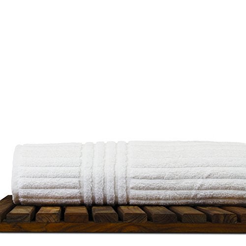 BC BARE COTTON Luxury Hotel & Spa 100% Natural Turkish Cotton Ribbed Channel Pattern Bath Towel (Set of 4), White (852-1501-01) - Image 5