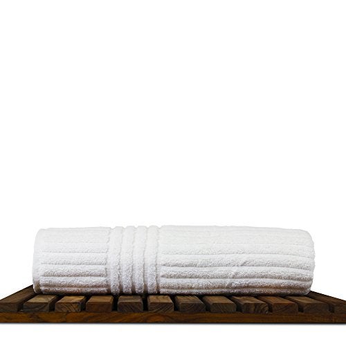 BC BARE COTTON Luxury Hotel & Spa 100% Natural Turkish Cotton Ribbed Channel Pattern Bath Towel (Set of 4), White (852-1501-01) - Image 4