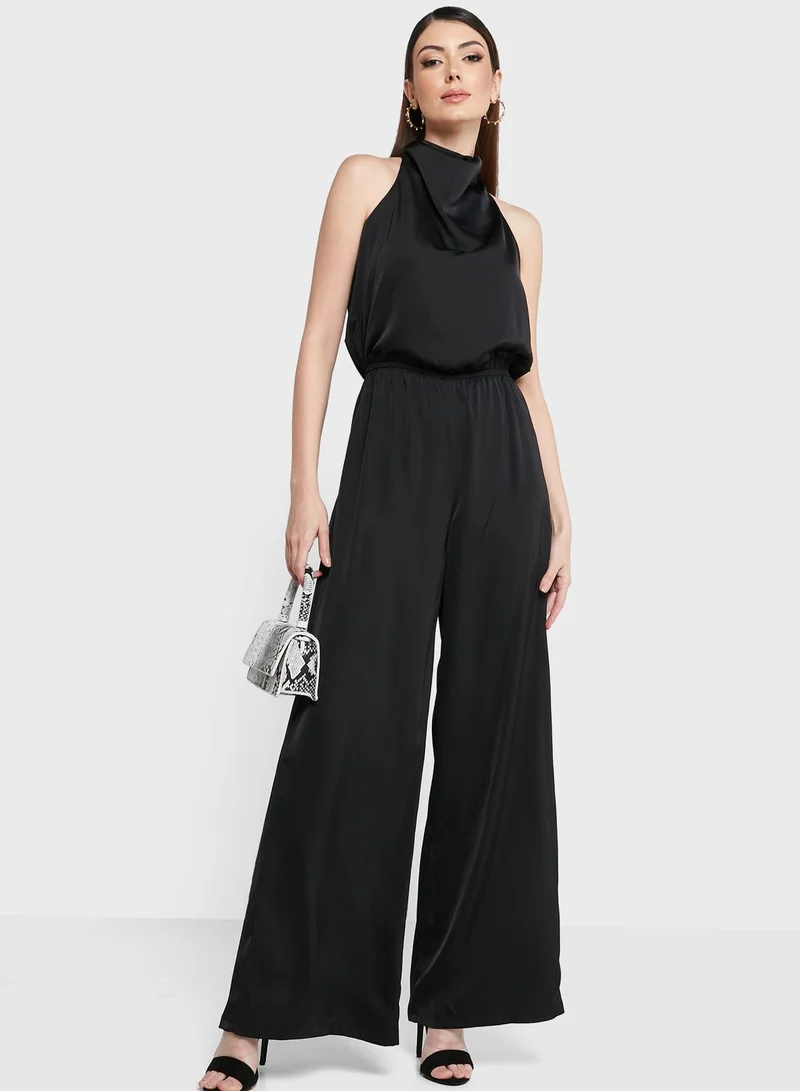 Miss Pap Cowl Neck Flared Jumpsuit