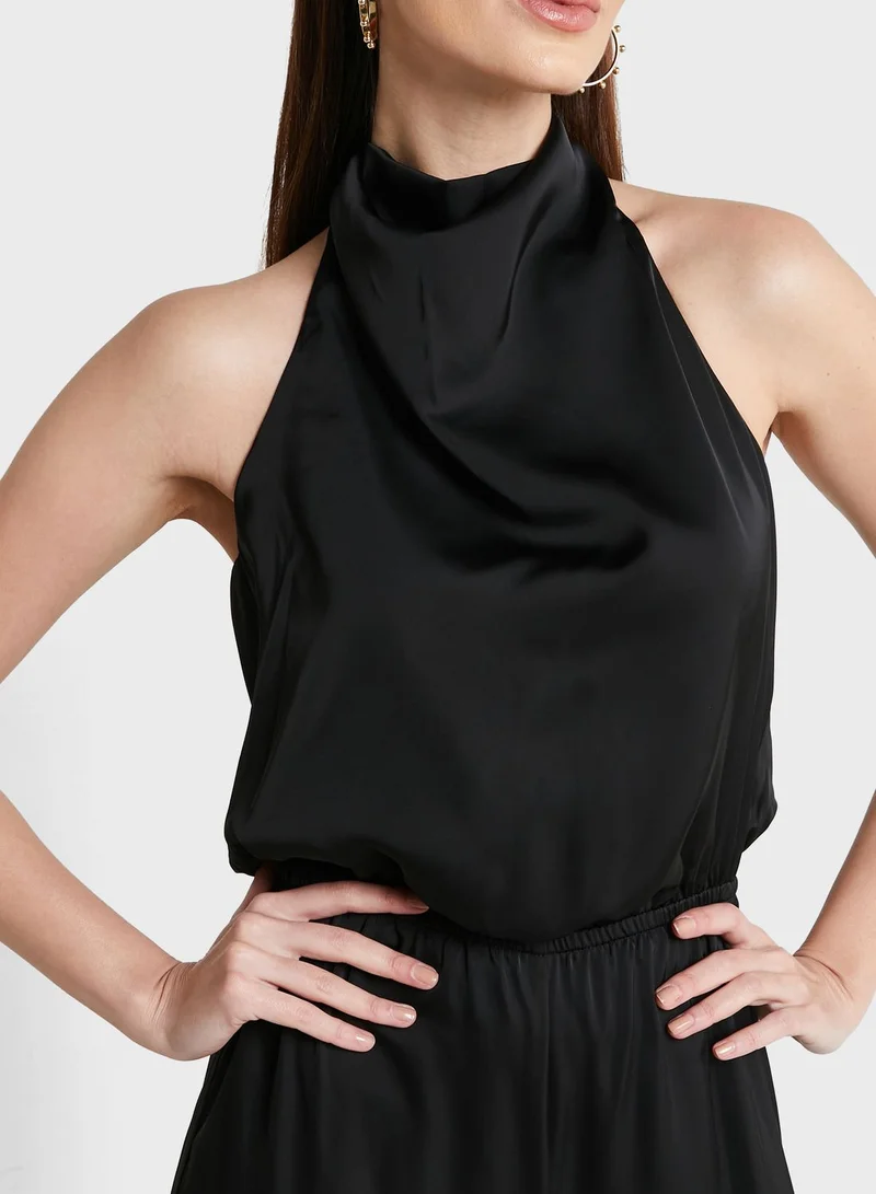 Miss Pap Cowl Neck Flared Jumpsuit