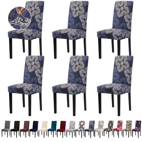 Fafua Chair Covers Stretch Kitchen Dining Room Chair Covers Set of 6 Removable Washable Dining Chair Slipcovers for Home Hotel Banque - Image 1