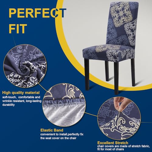 Fafua Chair Covers Stretch Kitchen Dining Room Chair Covers Set of 6 Removable Washable Dining Chair Slipcovers for Home Hotel Banque - Image 3
