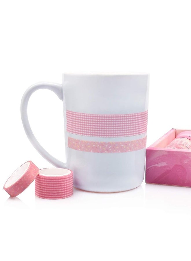 Peachjoy 12 Rolls Decorative Washi Masking Tapes Set for Scrapbooking Gift Wrapping Decoration Arts and Crafts, Washi Tapes Set (Pink) - Image 4