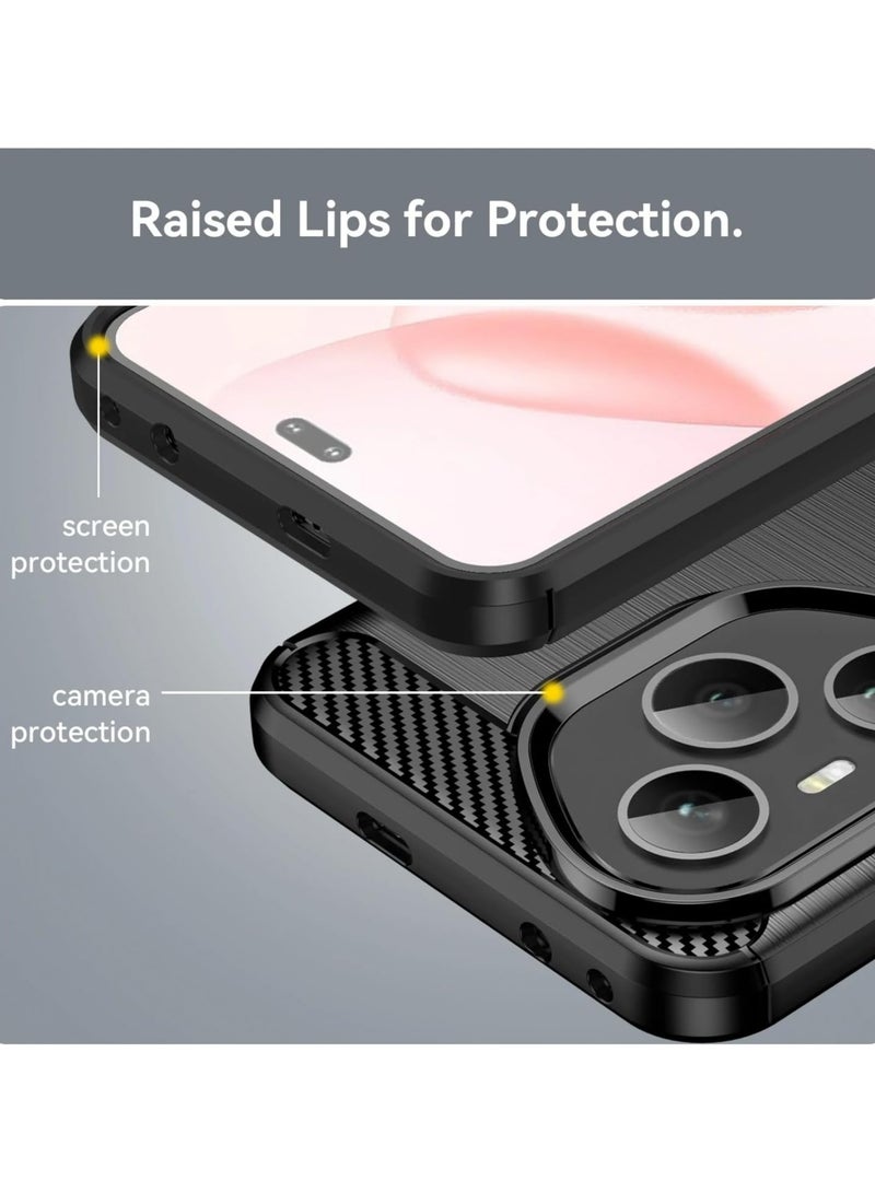 General Case Compatible with Honor 400 Pro 5G, Brushed Carbon Fibre Texture Soft TPU Silicone Bumper Honor 400 Pro Scratch and Shock Protective Back Case  - Image 3