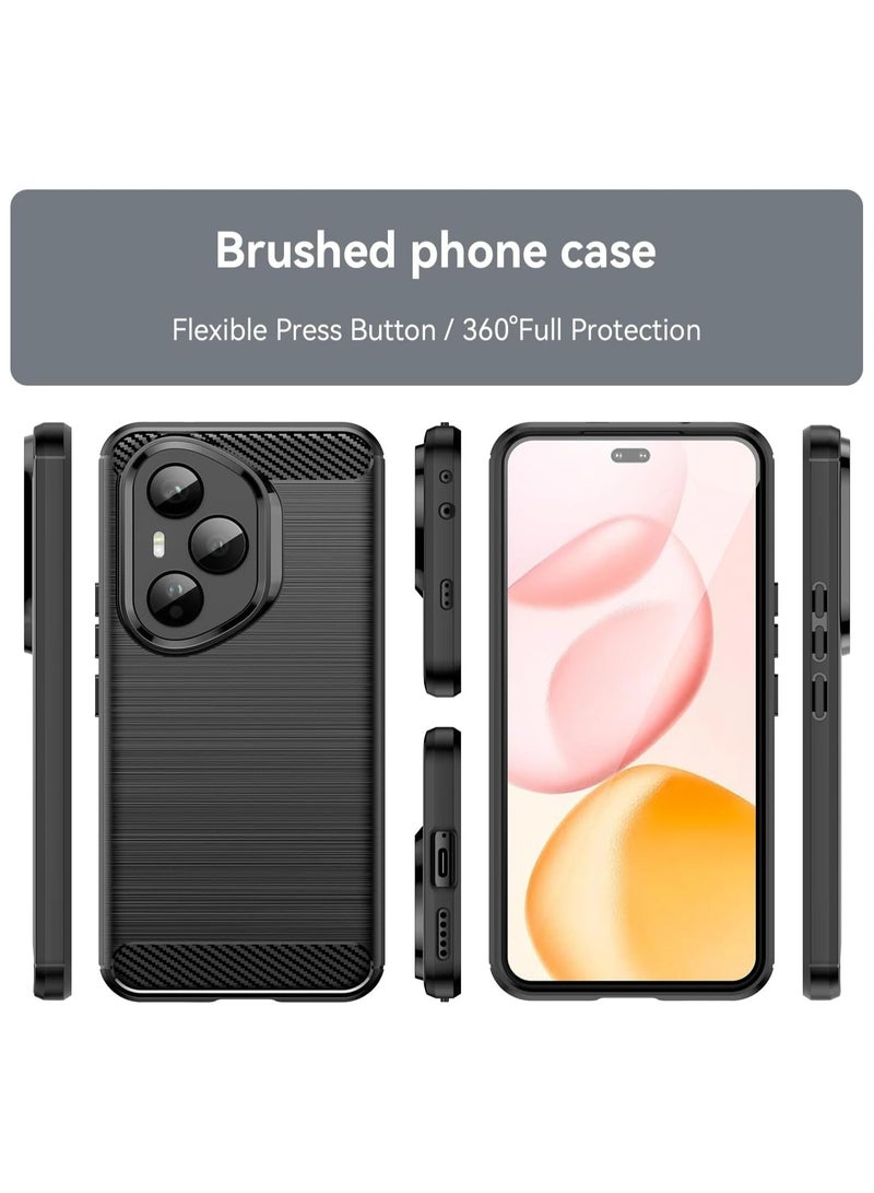 General Case Compatible with Honor 400 Pro 5G, Brushed Carbon Fibre Texture Soft TPU Silicone Bumper Honor 400 Pro Scratch and Shock Protective Back Case  - Image 2